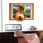 Fire Football 3D World Cup Office Decoration Wall Sticker Photo Frame Corridor Room Living Room