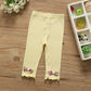 Girls' Leggings Children's Spring and Autumn Thin Floral Bow Korean Cropped Trousers Stretch Pants Baby Outer Wear and Inner Wear