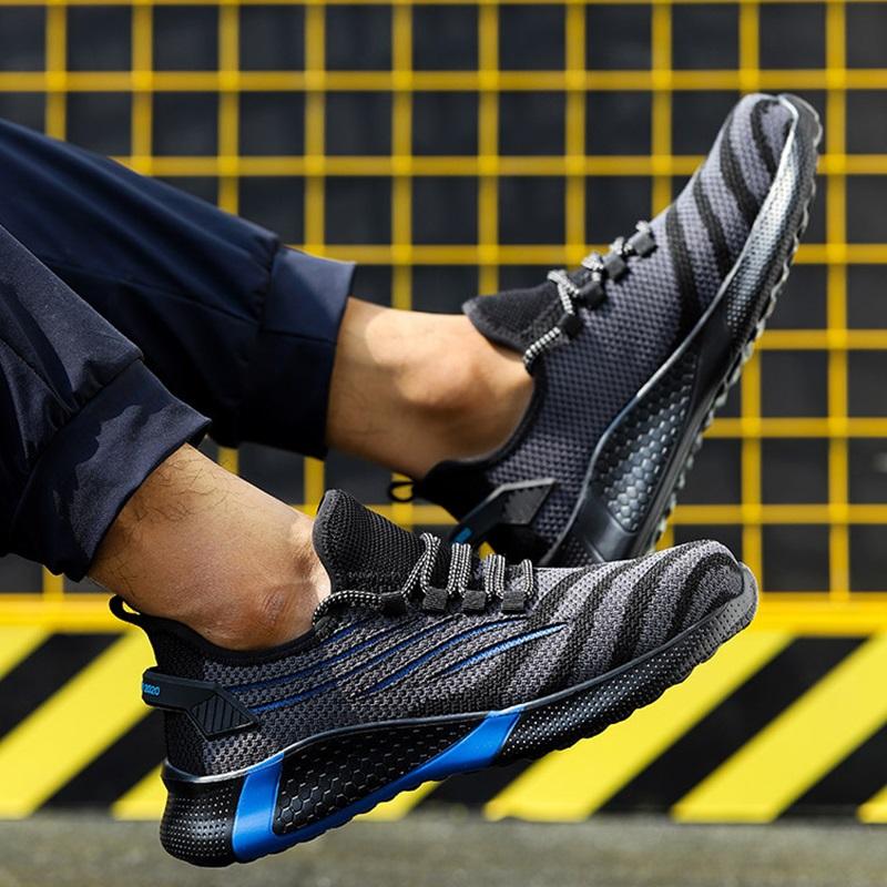Men Safety Shoes Steel Toe Cap Anti-smashing Anti-piercing Men Work Shoes Fashion Lightweight Men Footwear