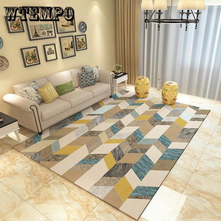 Printed Geometric Living Room Non-slip Floor Mat Room Carpet Sofa Yoga Mat Home Decor