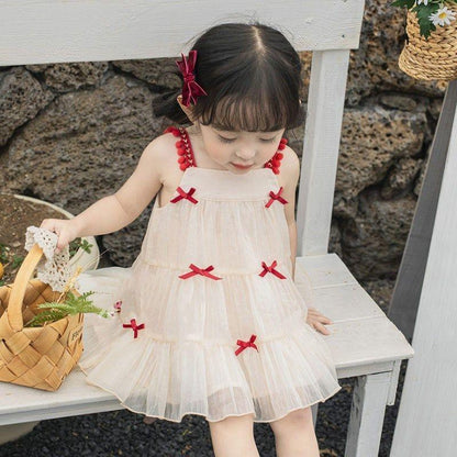 Girl's Sleeveless Princess Skirt Summer Little Girl Children's Dress Korean Style Pengpeng Yarn Baby Summer Dress Children's Dress