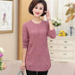 Pofulove Mid-length Sweater Casual Sweater Knitted Base Middle-aged and Elderly Women's Plus Size