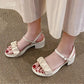 Summer Fairy Style Fashion All-match High-heeled Shoes Women's Thick Heel Buckle Belt with Skirt Fashion Sandals
