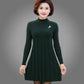 Autumn and Winter Loose Mid-length Dress Half High Neck Knitted Casual Bottoming Shirt Middle-aged Women Sweater Dress