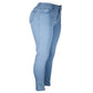 Jeans women's plus size peach buttocks stretch thin pants