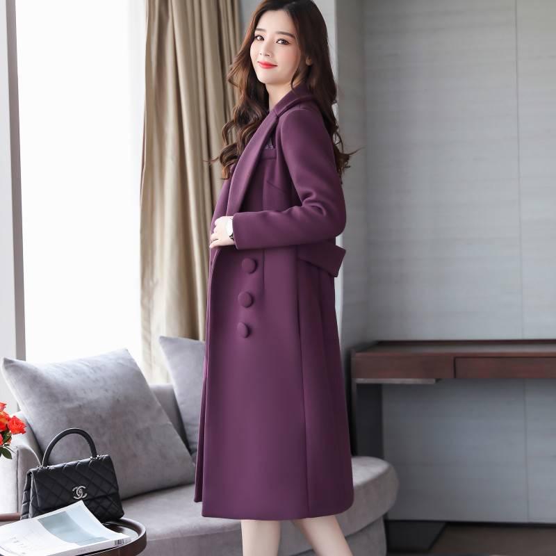 Woolen Coat Women Wool Jacket Long Coats Plus Size Wool Blend Overocat Ladies Warm Outerwear