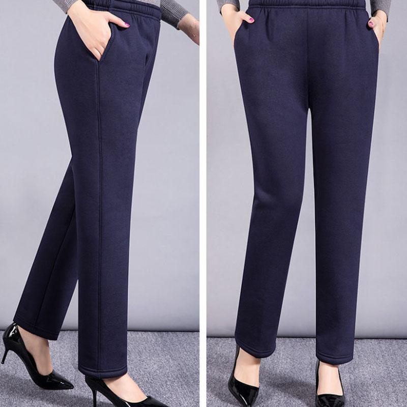 Lamb Velvet Middle-aged and Elderly Women's Pants Winter Plus Velvet Thickening Large Size Loose Sports Casual Pants To Wear Warm Mother Pants