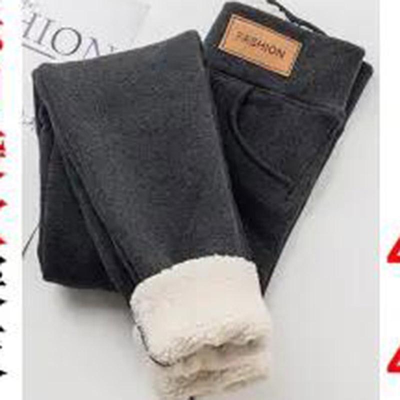 Super Thick Lamb Velvet Leggings Women's Outer Wear Winter Plus Velvet Thick Plus Size High-waist Slim-leg Pants Warm Cotton Trousers