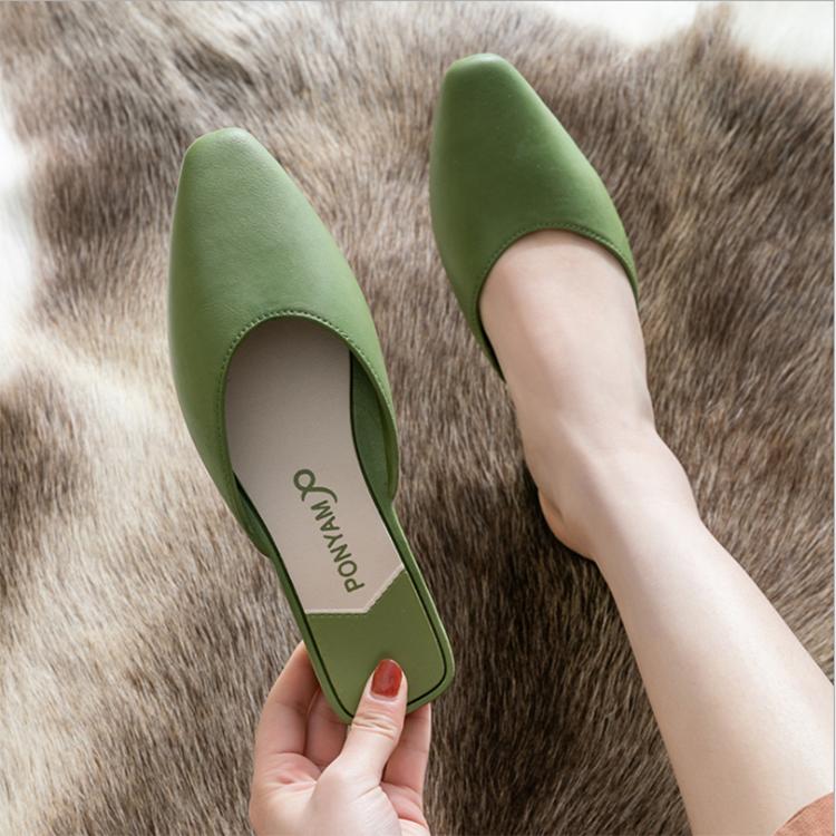 WTEMPO Slippers sandals Women Wrap toe Low-heeled Kick Lazy Flip Flop Beach Bedroom Home Go Out