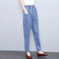 Large Pocket Loose Jeans Pants Women's Spring and Autumn Harem Radish Denim Pants High Waist Slim Casual Ninth Denim Trousers