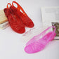 Sandals Summer Crystal Transparent Thick Heel Plastic Wedge Fish Mouth Sandals Women's Indoor and Outdoor Wearable Women's High-heeled Sandals