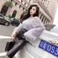 Pofulove 5 Colors Fuzzy V-neck Knitwear Skin-friendly Loose Cuffs Pullover Sweater Chic Knitting Top