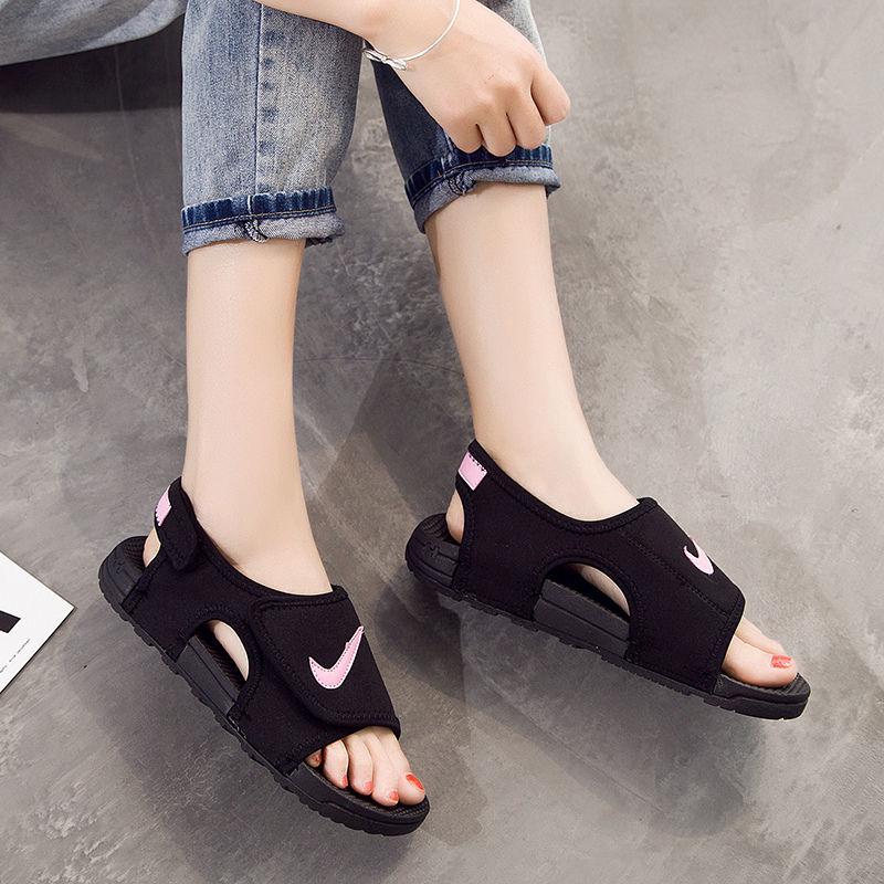 Summer Velcro Women's Sandals Thick-soled Fashion All-match Flat Shoes Mid-heel Sports Casual Sandals