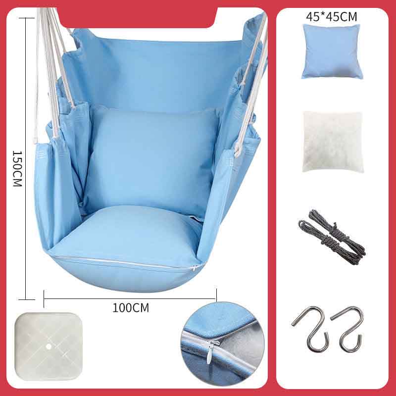 Solid Color Canvas Hammock Thickened and Enlarged Detachable Swing Cradle Chair