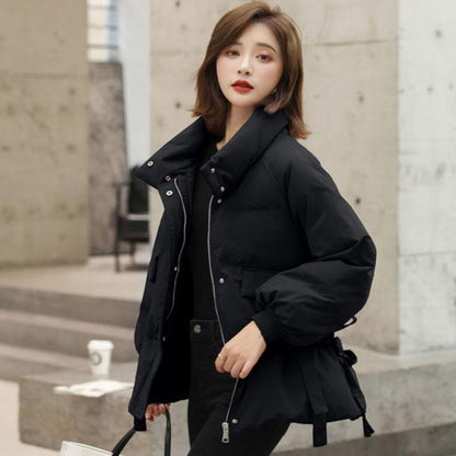 Winter Women's Korean Down Jacket Short Stand-up Collar Loose Cotton-padded Jacket Thick Bread Padded Jacket