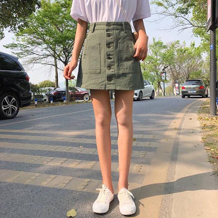 S-5XL Women Large Size Black Denim Skirt High Waist Thin Student Bag Hip Skirt A-line Skirt