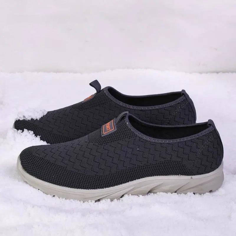 Soft-soled Shoes for The Elderly Men's Walking Shoes Casual Shoes for The Elderly Lightweight Breathable Non-slip Dad Canvas Shoes Mesh Shoes
