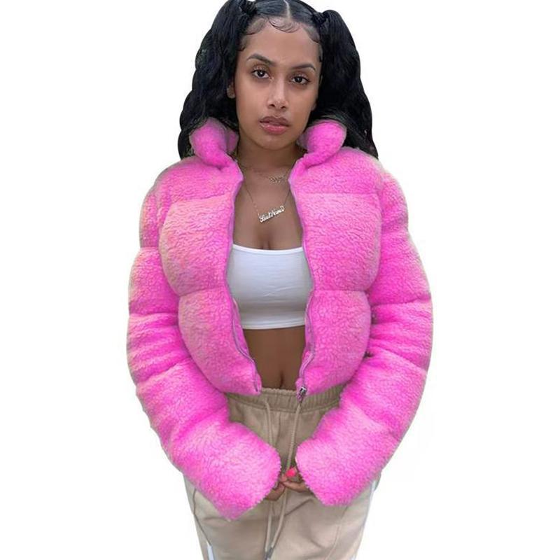 Winter Coats Women Woolen Warm Jacket Short Fashion Slim Parkas Solid Casual Lady Coats