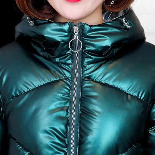 WTEMPO Women's Cotton-padded Jacket Mid-length Winter Loose Colorful Hooded Down Jacket