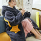 Autumn and Winter Coral Fleece Star Long Sleeping Blanket Can Be Worn Outside Flannel Plus Size Nightgown Home Bed Clothing