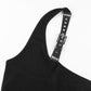 Punk Style Choker Halter Top Women Sexy Fashion Slim Cami Backless Buckle Top Summer Tank Tops