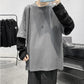 Autumn Long-sleeved T-shirt Fake Two Loose All-match Bottoming Shirt Casual Trend Pullover Suitable for Students and Couples