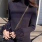 Pofulove Turtleneck Sweater Women Loose Students Long Thick Knit Velvet Bottoming Female Shirt