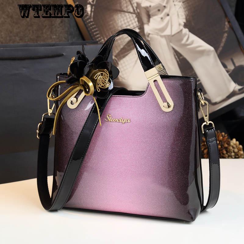 Cross Body Bag Leather Patent Leather Handbag Leather Handbag Simple Shoulder Bag Wild