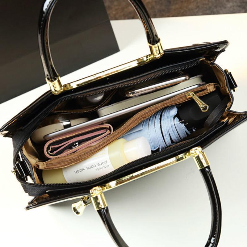 Handbags Women's Fashion All-match Leather Handbags Western-style Middle-aged Mother Baodan Shoulder Messenger Bag Tide