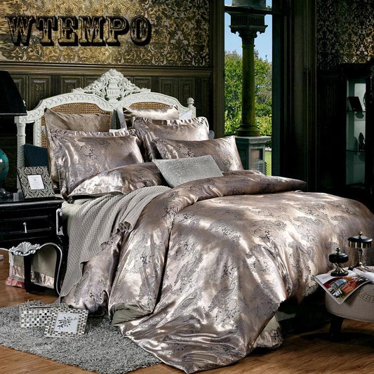 4pcs Home Bedding Set Luxury Jacquard Bedding Set Queen Size Duvet Cover Set Bedlinen Quilt Cover