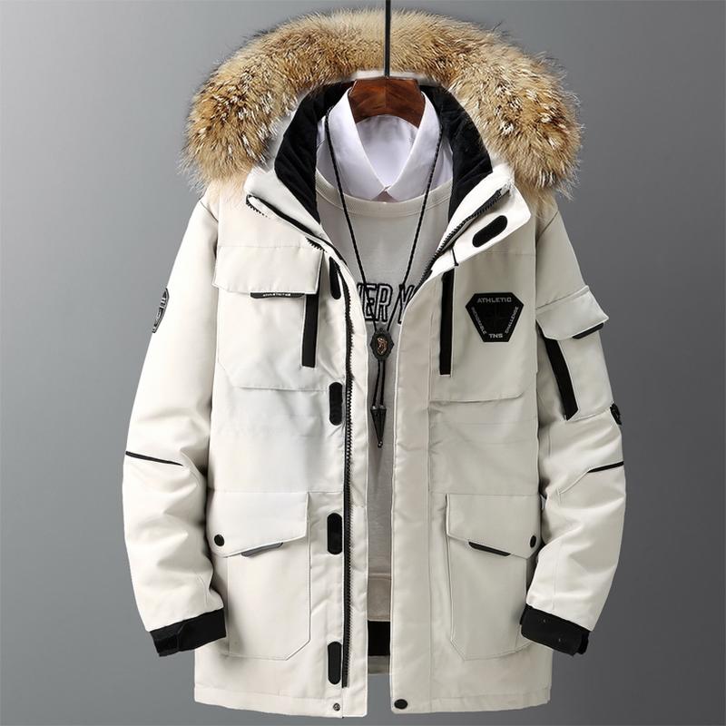 Winter Parka Men's Coat Long Oversize Real Fur Hood Military Army Male Jackets Padded Fleece Cloths