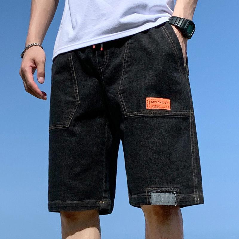 Denim Shorts Summer Sports Leisure Five-point Pants Loose Wild Beach Pants