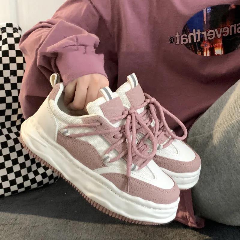 Peaches Ripen Pink Sneakers Dissolve Shoes Thick-soled Niche Design Fashion Women's Shoes