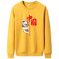Chinese Style Lion Hoodie Mens Trendy Wear Long-sleeved Sweater Fat Loose Plus Size Autumn Cotton Top Coat