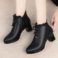 Women's Autumn and Winter Warm and Comfortable Cotton Boots Short Tube Plus Suede Leather Shoes