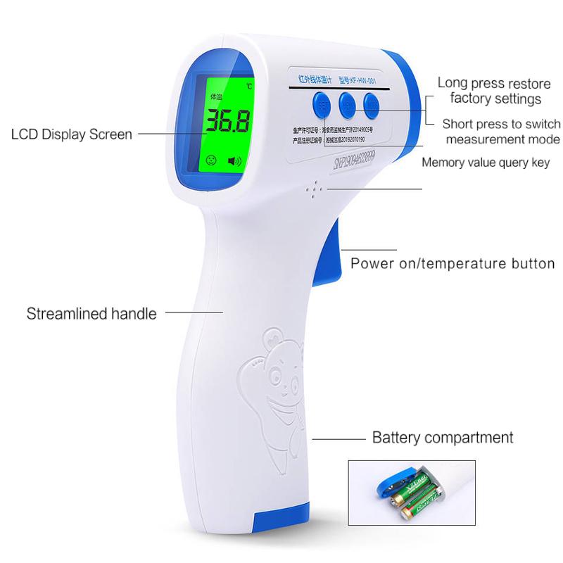 IR Electronic Temperature Thermometer Non-Contact Forehead Fever Temperature Home Forehead for Adult and Kid