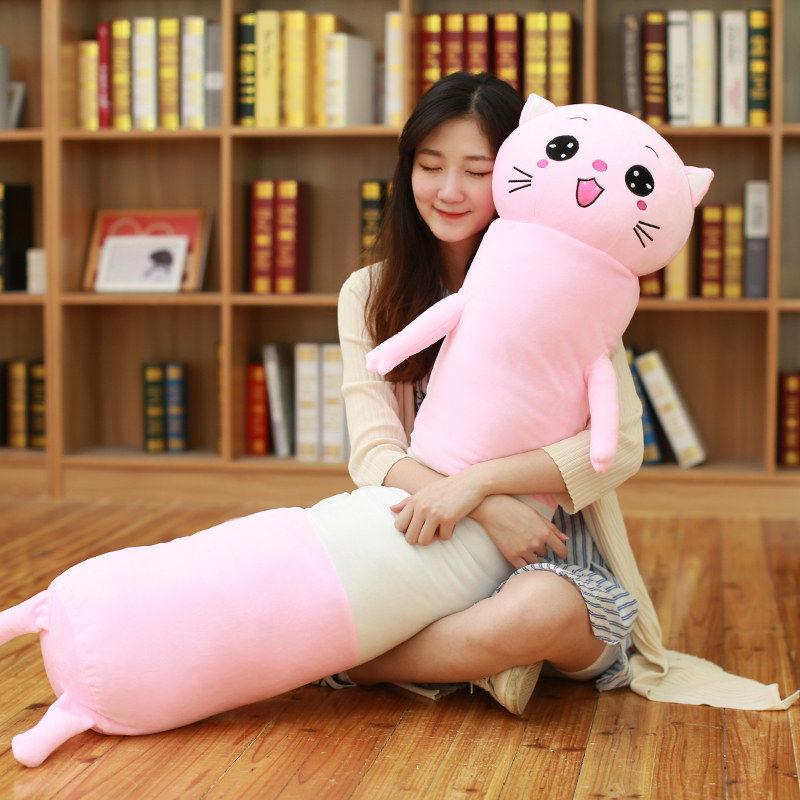 Long Strip Pillow Cylindrical Plush Sleeping Pillow Removable Washable Bed Sleeping Pillow