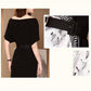 Printed Contrast Color Dress Women Summer Slim Belted Asymmetrical Dress Half Sleeve Dress