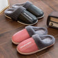 Slippers Women Leather Winter Windproof Warm Plush Memory Foam Home Slippers for Men House Shoes Plus Size