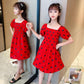 Girls' Cotton Dress Children's Polka Dot Dress Baby Puff Sleeve Cake Dress Princess Dress