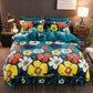 Flannel Soft Comfortable Bedding Set Duvet Cover Flat Sheet 4pcs Home Bedclothes Bed Linens