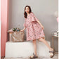 3colors S-XXXXL Summer Round Neck Cute Girl Student Dress Cotton Loose Knee-length