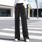 Color Striped Wide-leg Pants Ladies Summer High Waist Loose Thin Ice Silk Straight and Thin Casual Mopping Trousers