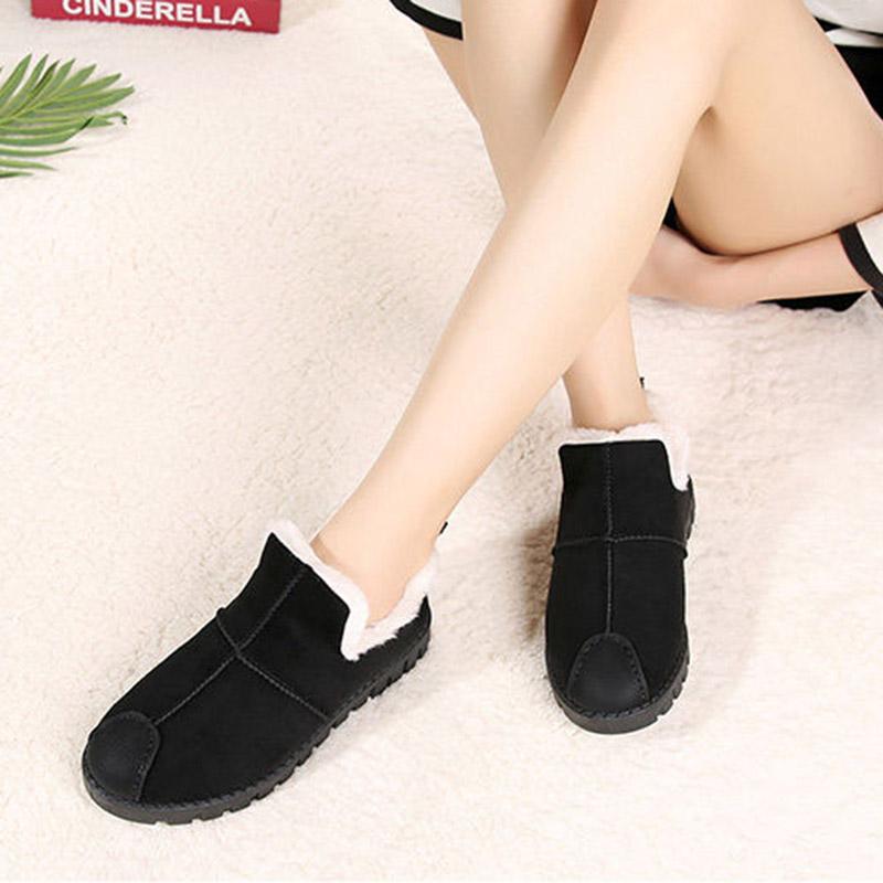 Snow Boots Women's Autumn and Winter Cotton Shoes Warm Plus Velvet Thick All-match Casual Boots