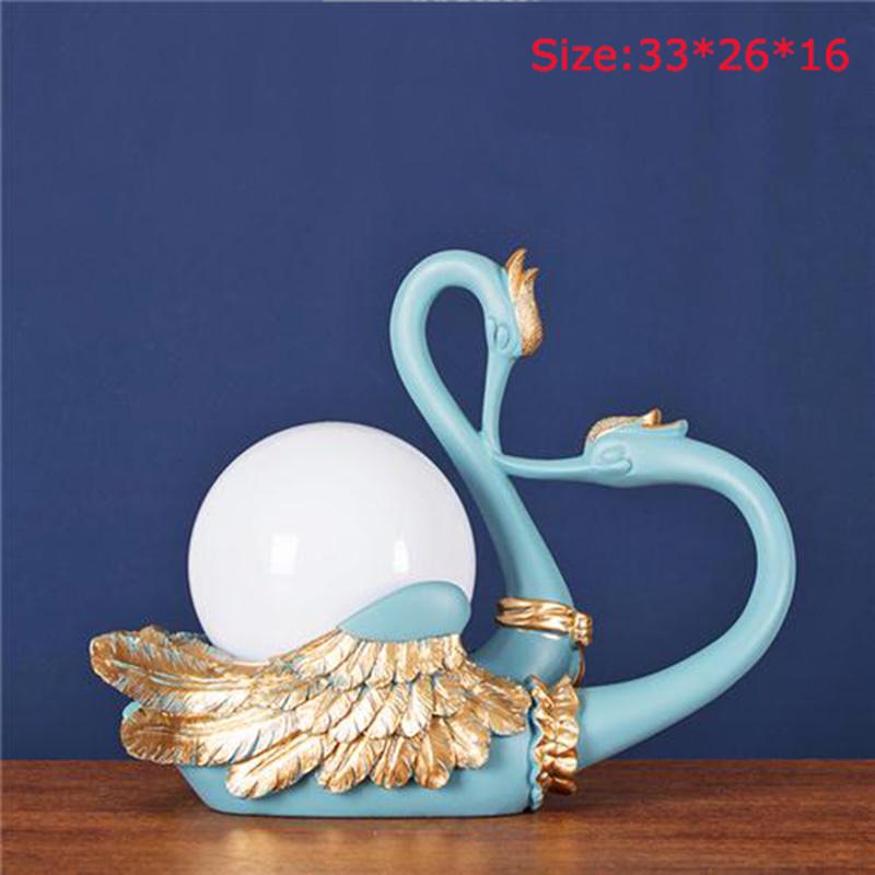 Swan Table Light Bedroom Living Room Bedside Light Hotel Study Desk Lamp Cloth Decoration Light
