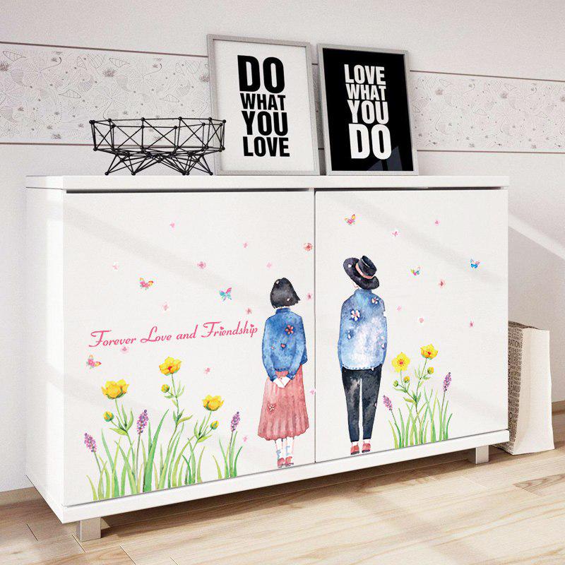 [sticker ]Boy And Girl Wall Stickers For Wedding Bedroom Living Room Home Decor Art Decals Mural Po