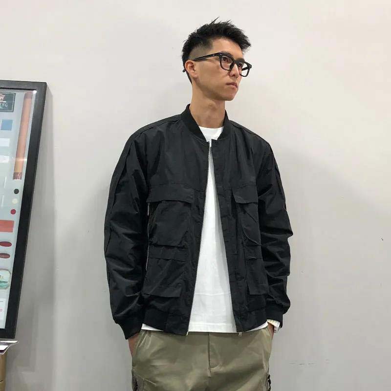 2021 Spring and Autumn Thin Flying Jacket Men's Baseball Collar Trend Handsome Work Jacket