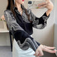 Long-sleeved Casual Tops Large Size Loose Chiffon Shirts Women's Spring and Autumn Lapel Elegant Printed Blouses