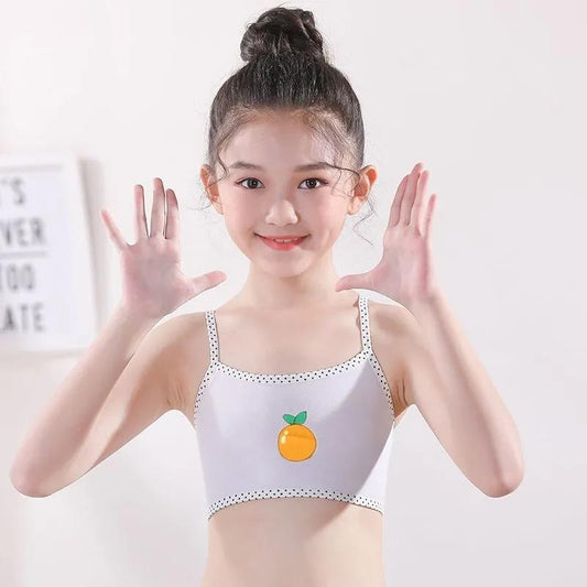 3pc/lot Girls Teenage Underwear Children Cotton Training Bra Kids Teens Puberty Crop Top 8-14 Years