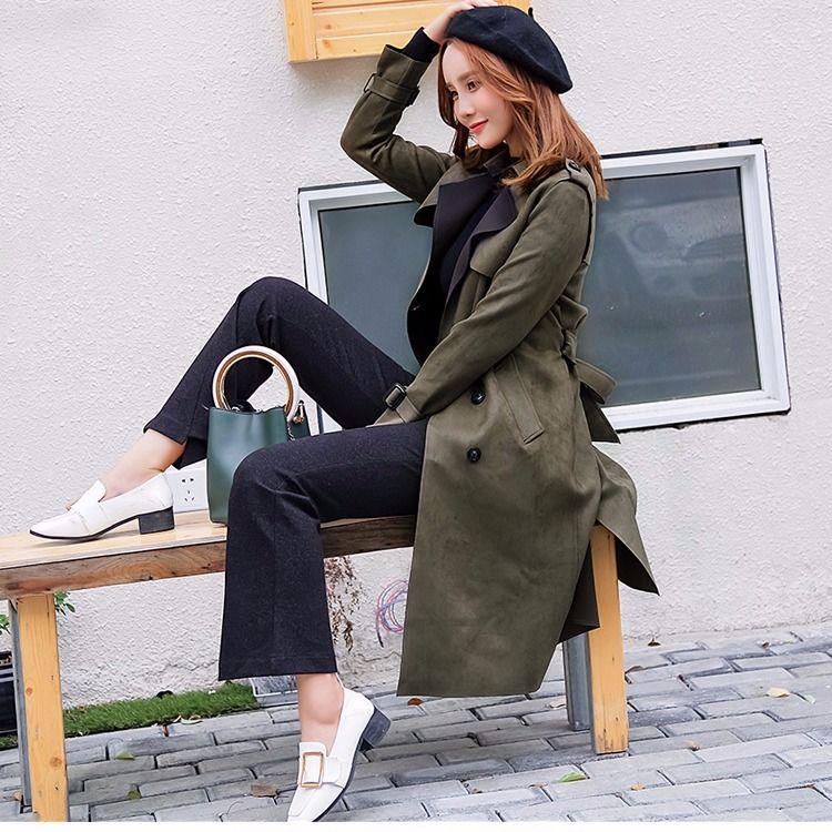 Woolen coat Spring and Autumn Large Size Woman's clothing Long Sleeve Warm Windbreaker Large size